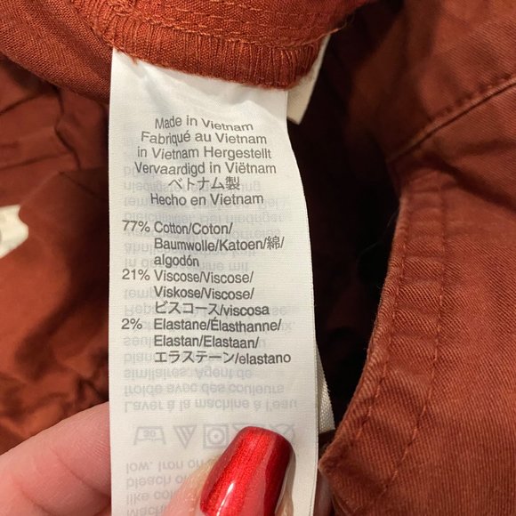 Madewell Paperbag Tapered Pants Rust Orange Size 6 - Picture 5 of 8